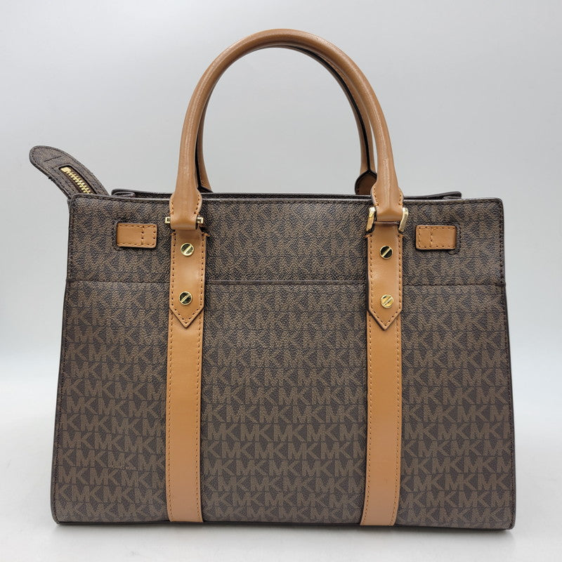 【中古品】【レディース】 Michael Kors マイケルコース NOUVEAU HAMILTON LARGE SATCHEL 30F9G0HS3B ヌーボー ハミルトン ラージ サッチェル ハンドバッグ ショルダーバッグ 188-260802-as-09-izu カラー：ブラウン 万代Net店