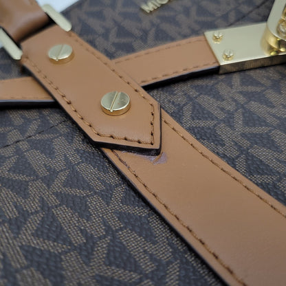 【中古品】【レディース】 Michael Kors マイケルコース NOUVEAU HAMILTON LARGE SATCHEL 30F9G0HS3B ヌーボー ハミルトン ラージ サッチェル ハンドバッグ ショルダーバッグ 188-260802-as-09-izu カラー：ブラウン 万代Net店