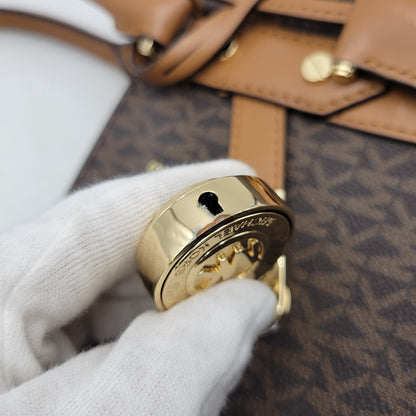 【中古品】【レディース】 Michael Kors マイケルコース NOUVEAU HAMILTON LARGE SATCHEL 30F9G0HS3B ヌーボー ハミルトン ラージ サッチェル ハンドバッグ ショルダーバッグ 188-260802-as-09-izu カラー：ブラウン 万代Net店