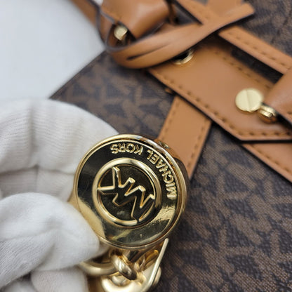【中古品】【レディース】 Michael Kors マイケルコース NOUVEAU HAMILTON LARGE SATCHEL 30F9G0HS3B ヌーボー ハミルトン ラージ サッチェル ハンドバッグ ショルダーバッグ 188-260802-as-09-izu カラー：ブラウン 万代Net店