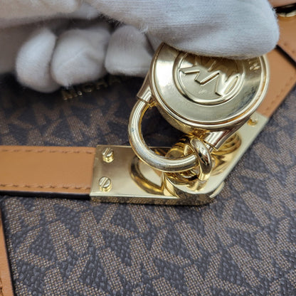 【中古品】【レディース】 Michael Kors マイケルコース NOUVEAU HAMILTON LARGE SATCHEL 30F9G0HS3B ヌーボー ハミルトン ラージ サッチェル ハンドバッグ ショルダーバッグ 188-260802-as-09-izu カラー：ブラウン 万代Net店