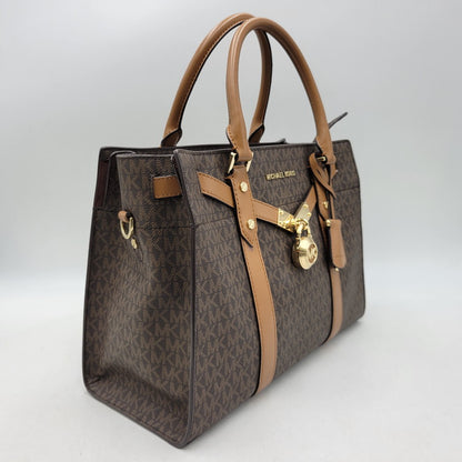 【中古品】【レディース】 Michael Kors マイケルコース NOUVEAU HAMILTON LARGE SATCHEL 30F9G0HS3B ヌーボー ハミルトン ラージ サッチェル ハンドバッグ ショルダーバッグ 188-260802-as-09-izu カラー：ブラウン 万代Net店