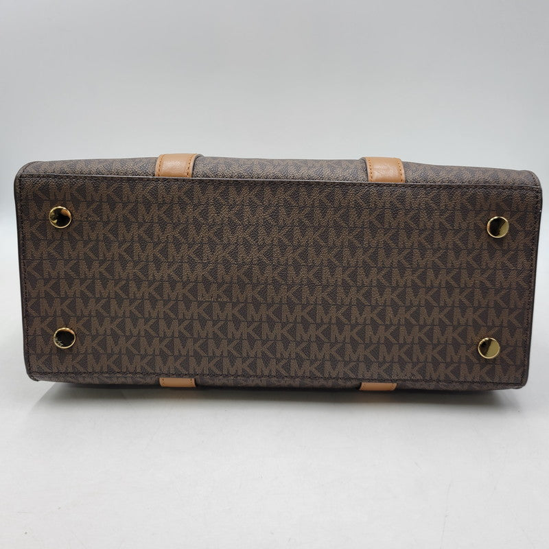 【中古品】【レディース】 Michael Kors マイケルコース NOUVEAU HAMILTON LARGE SATCHEL 30F9G0HS3B ヌーボー ハミルトン ラージ サッチェル ハンドバッグ ショルダーバッグ 188-260802-as-09-izu カラー：ブラウン 万代Net店