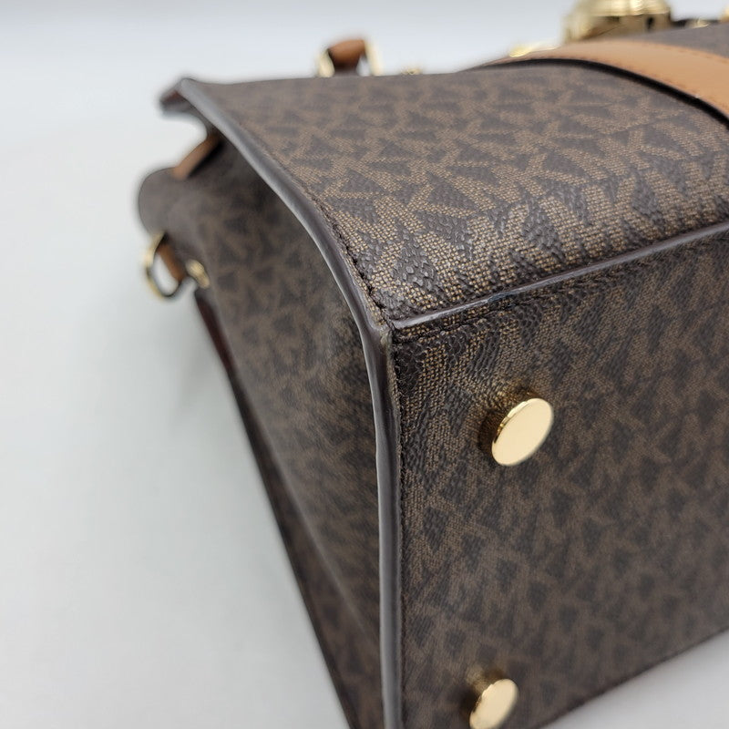 【中古品】【レディース】 Michael Kors マイケルコース NOUVEAU HAMILTON LARGE SATCHEL 30F9G0HS3B ヌーボー ハミルトン ラージ サッチェル ハンドバッグ ショルダーバッグ 188-260802-as-09-izu カラー：ブラウン 万代Net店