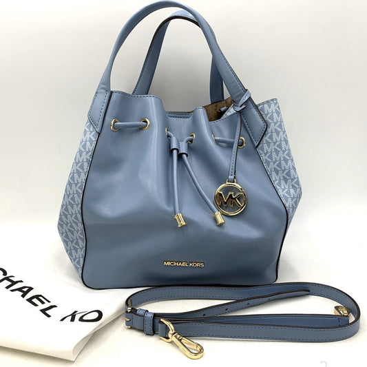 【中古品】【レディース】 MICHAEL KORS マイケルコース 35S2G8PS6L PHOEBE LG DRWSTRNG GRAB BAG ドローストリング グラブ バッグ カバン 鞄 188-260730-cs-29-izu カラー：ライトブルー 万代Net店