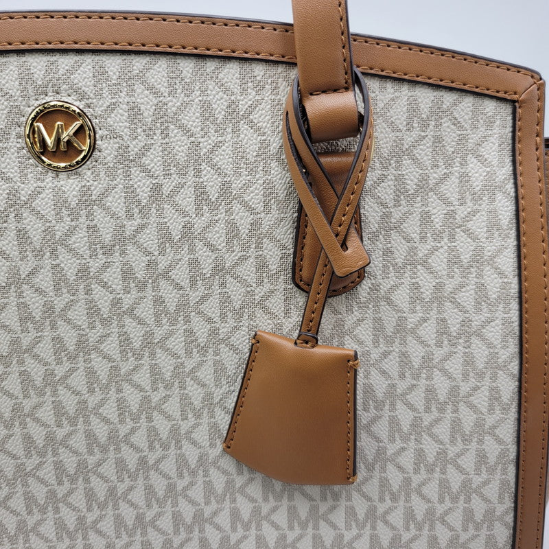 【中古品】【レディース】 Michael Kors マイケルコース CHANTAL MK TOTE BAG 30F2G7CT3B シャンタル シグネチャー トートバッグ カバン 鞄 188-260731-ay-02-izu カラー：ベージュ×ブラウン 万代Net店