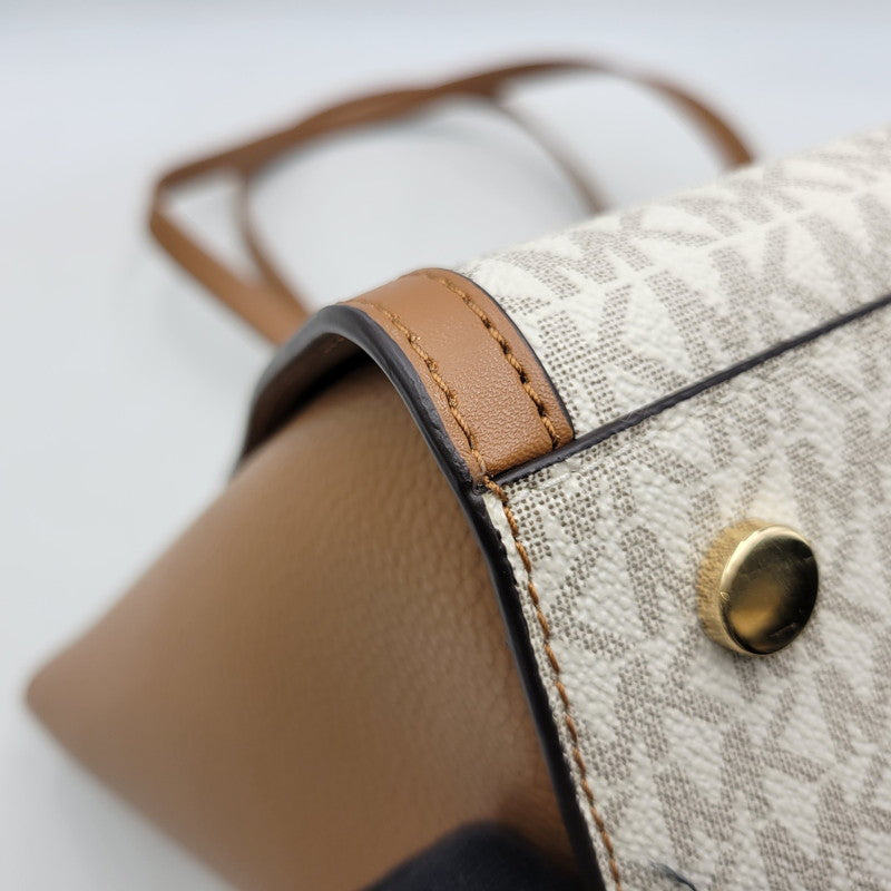 【中古品】【レディース】 Michael Kors マイケルコース CHANTAL MK TOTE BAG 30F2G7CT3B シャンタル シグネチャー トートバッグ カバン 鞄 188-260731-ay-02-izu カラー：ベージュ×ブラウン 万代Net店