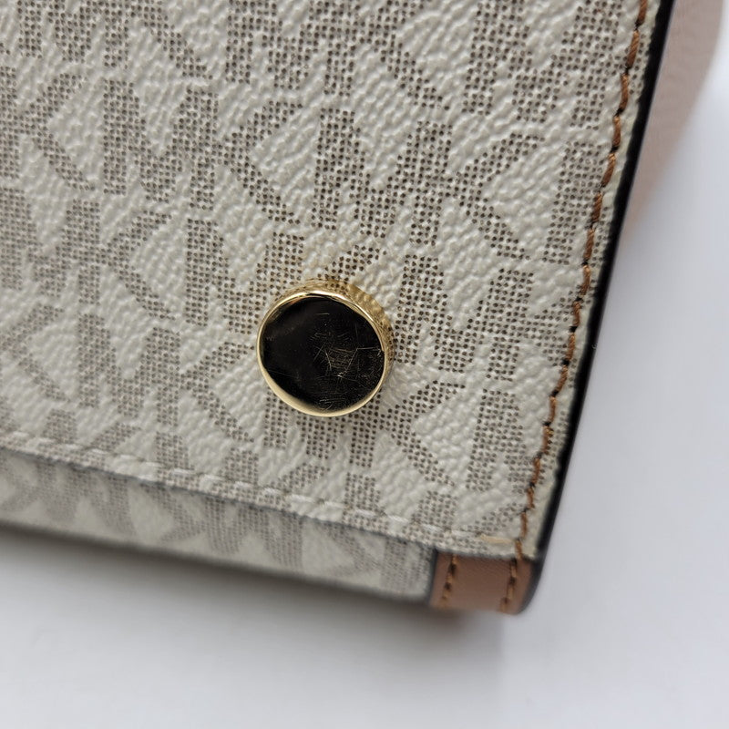 【中古品】【レディース】 Michael Kors マイケルコース CHANTAL MK TOTE BAG 30F2G7CT3B シャンタル シグネチャー トートバッグ カバン 鞄 188-260731-ay-02-izu カラー：ベージュ×ブラウン 万代Net店