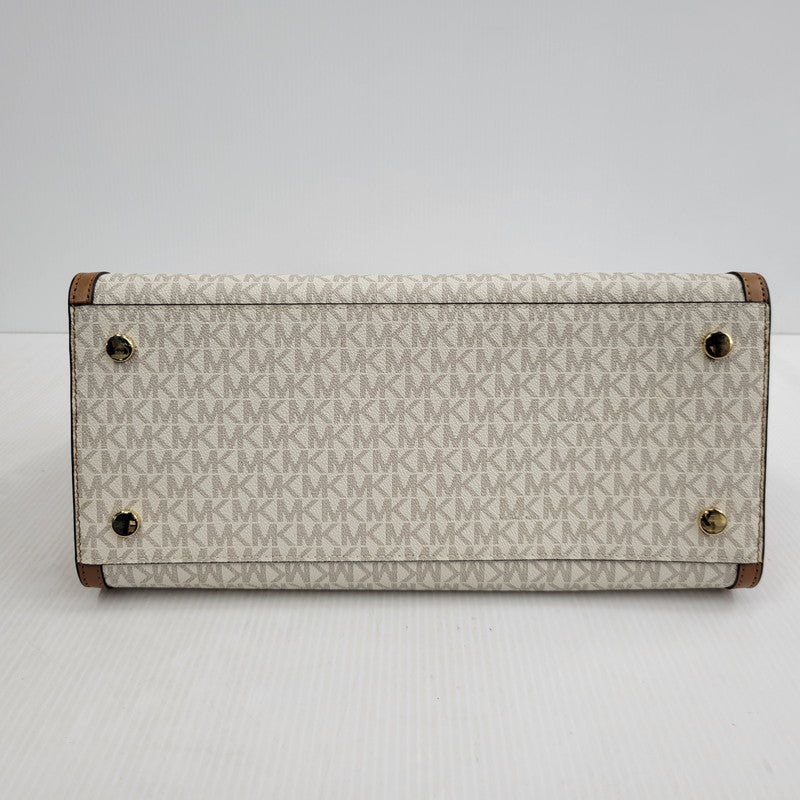 【中古品】【レディース】 Michael Kors マイケルコース CHANTAL MK TOTE BAG 30F2G7CT3B シャンタル シグネチャー トートバッグ カバン 鞄 188-260731-ay-02-izu カラー：ベージュ×ブラウン 万代Net店