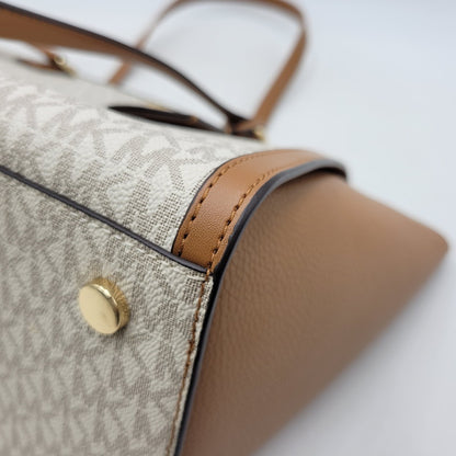 【中古品】【レディース】 Michael Kors マイケルコース CHANTAL MK TOTE BAG 30F2G7CT3B シャンタル シグネチャー トートバッグ カバン 鞄 188-260731-ay-02-izu カラー：ベージュ×ブラウン 万代Net店