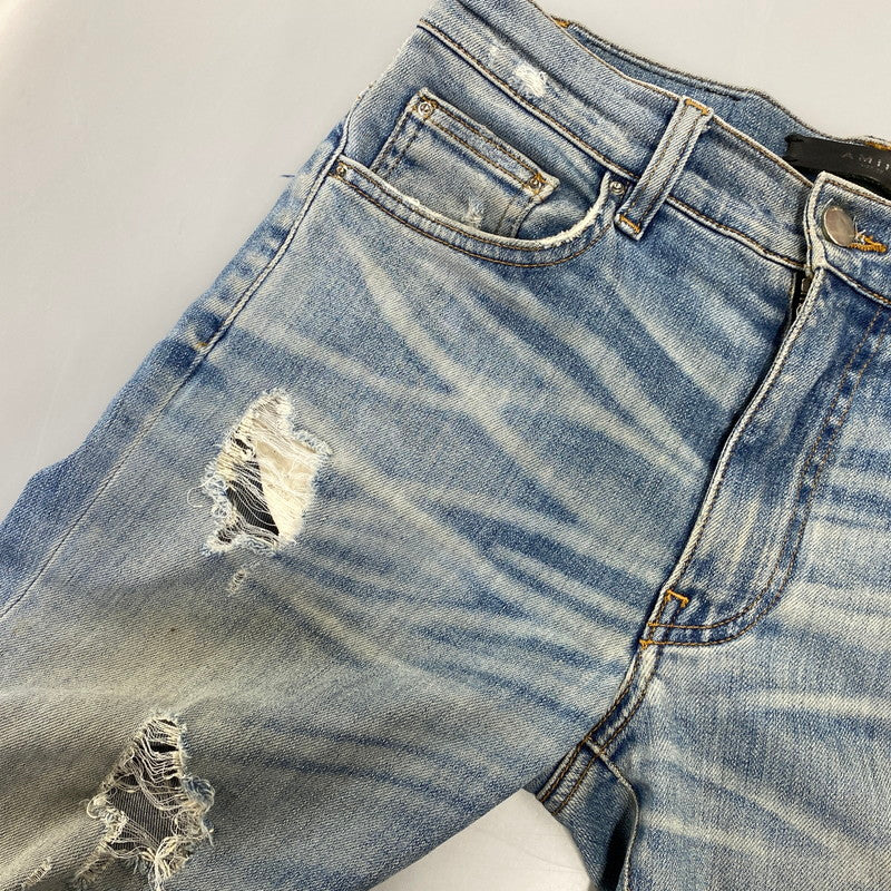 【中古品】【メンズ】 AMIRI アミリ MBTHR-DES 国内正規 THRASHER JEAN スラッシャー ジーンズ パンツ ボトムス ズボン 153-260728-cs-03-izu サイズ：29 カラー：ライトインディゴ 万代Net店