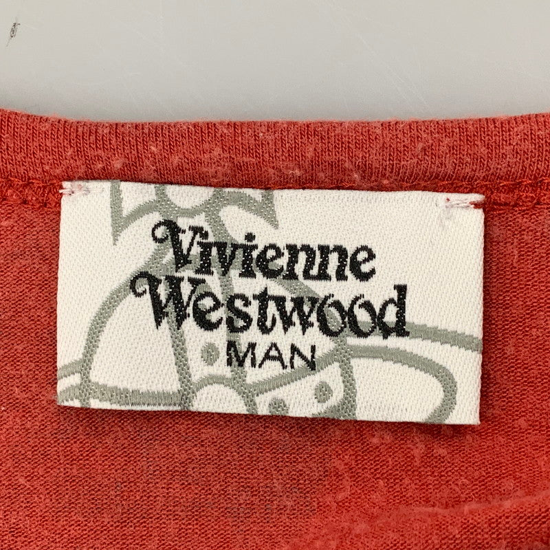 【中古品】【メンズ】 VIVIENNE WESTWOOD MAN ヴィヴィアンウエストウッドマン VW-M1-71481 総柄 OVERSIZE S S TEE オーバーサイズ Tシャツ 半袖 トップス 141-260801-yn-04-izu サイズ：F カラー：レッド 万代Net店