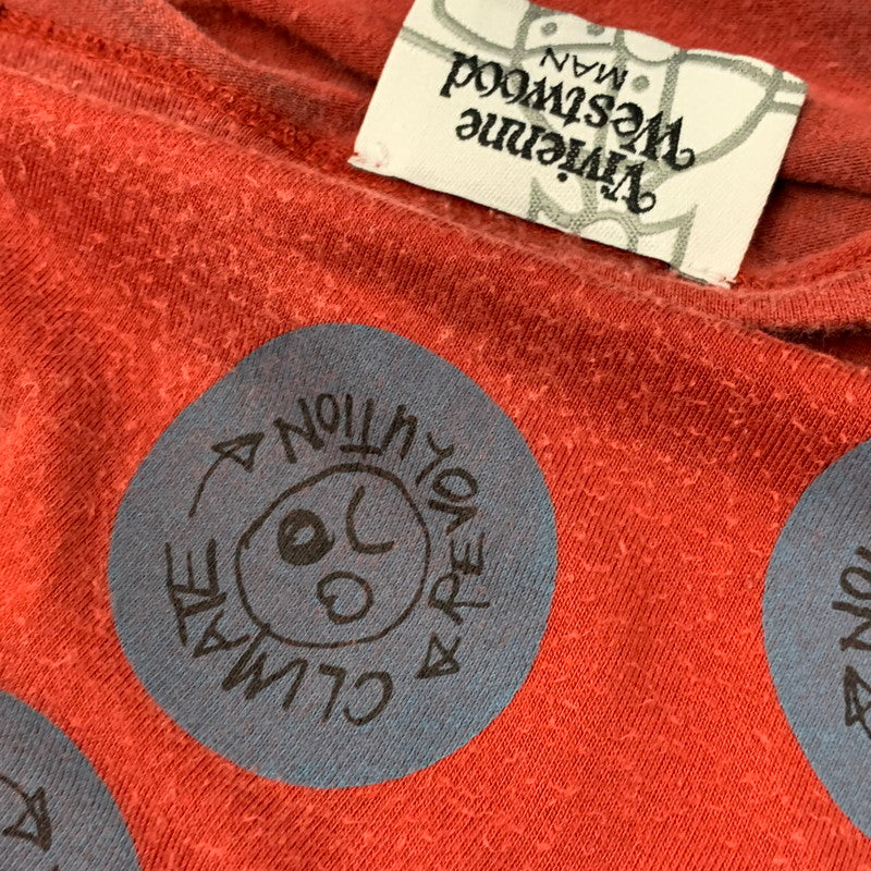 【中古品】【メンズ】 VIVIENNE WESTWOOD MAN ヴィヴィアンウエストウッドマン VW-M1-71481 総柄 OVERSIZE S S TEE オーバーサイズ Tシャツ 半袖 トップス 141-260801-yn-04-izu サイズ：F カラー：レッド 万代Net店