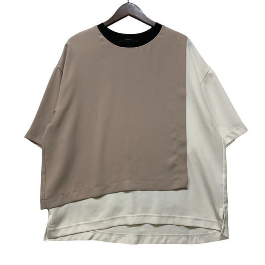 【中古品】【メンズ】 CULLNI クルニ 22-SS-034 コンビネーションプルオーバー 半袖 トップス 140-260728-ay-17-izu サイズ：2 カラー：ベージュ×ホワイト 万代Net店