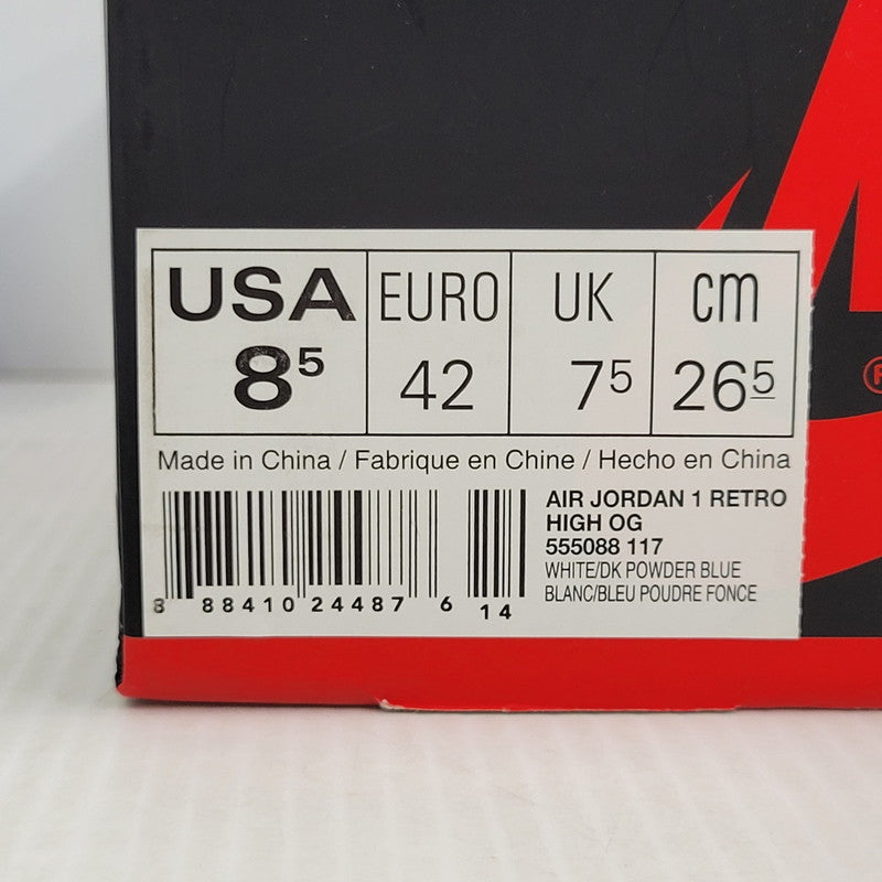 【中古品】【メンズ】 NIKE ナイキ AIR JORDAN 1 RETRO HIGH OG 555088-117 エアジョーダン 1 レトロ ハイ OG スニーカー 靴 160-260729-as-18-izu サイズ：26.5cm カラー：WHITE/DARK POWDER BLUE 万代Net店