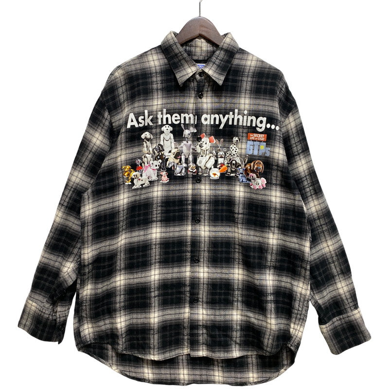 【中古品】【メンズ】 DOUBLET ダブレット × PZ TODAY 24SS53SH144 PET ROBOT SHIRT ペット ロボット シャツ トップス 140-260729-kh-07-izu サイズ：M カラー：ブラック系 万代Net店