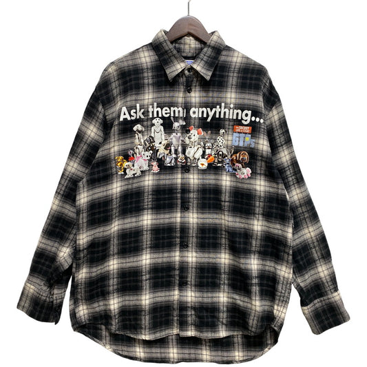 【中古品】【メンズ】 DOUBLET ダブレット × PZ TODAY 24SS53SH144 PET ROBOT SHIRT ペット ロボット シャツ トップス 140-260729-kh-07-izu サイズ：M カラー：ブラック系 万代Net店