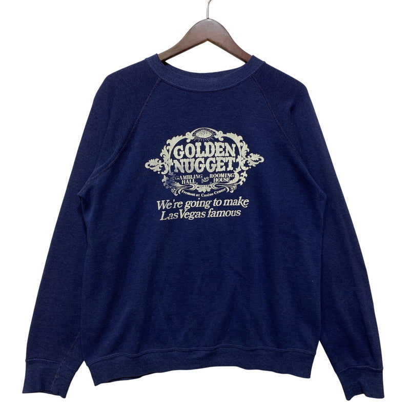 【現状渡し品】【メンズ】 VINTAGE ビンテージ GOLDEN NUGGET RAGLAN SLEEVE SWEATSHIRT ラグラン スリーブ スウェット 長袖 トップス 146-260731-ay-05-izu カラー：ネイビー 万代Net店