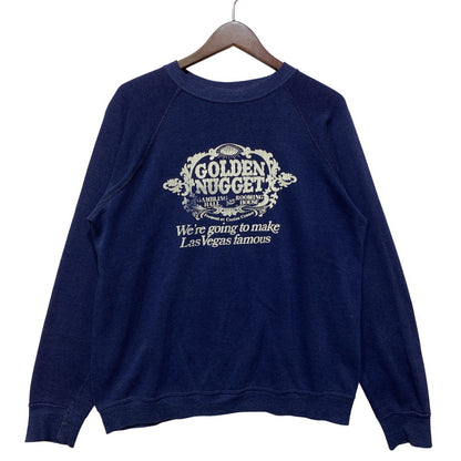 【現状渡し品】【メンズ】 VINTAGE ビンテージ GOLDEN NUGGET RAGLAN SLEEVE SWEATSHIRT ラグラン スリーブ スウェット 長袖 トップス 146-260731-ay-05-izu カラー：ネイビー 万代Net店