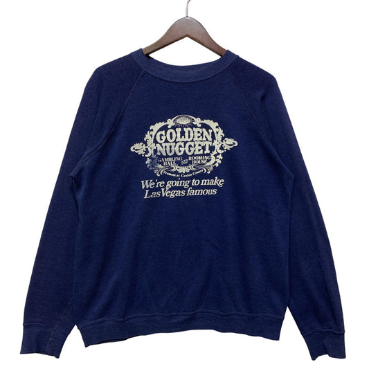【現状渡し品】【メンズ】 VINTAGE ビンテージ GOLDEN NUGGET RAGLAN SLEEVE SWEATSHIRT ラグラン スリーブ スウェット 長袖 トップス 146-260731-ay-05-izu カラー：ネイビー 万代Net店