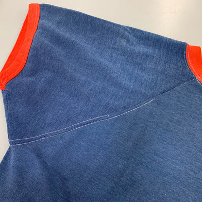 【現状渡し品】【メンズ】 VINTAGE STANFORD UNIVERSITY RAGLAN SLEEVE RINGER SS SWEATSHIRT ラグラン スリーブ リンガー ショートスリーブ スウェットシャツ 146-260730-kh-02-izu カラー：ネイビー×レッド 万代Net店