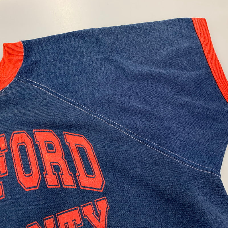 【現状渡し品】【メンズ】 VINTAGE STANFORD UNIVERSITY RAGLAN SLEEVE RINGER SS SWEATSHIRT ラグラン スリーブ リンガー ショートスリーブ スウェットシャツ 146-260730-kh-02-izu カラー：ネイビー×レッド 万代Net店