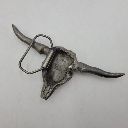 【中古品】【メンズ/レディース】 THE GREAT AMERICAN BUCKLE COMPANY グレートアメリカンバックル 496 c1980 BUFFALO SKULL BUCKLE バッファロースカル バックル USA製 208-260802-as-10-izu カラー：シルバー 万代Net店