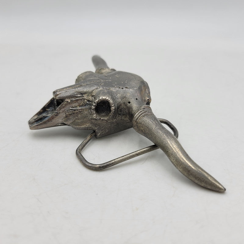 【中古品】【メンズ/レディース】 THE GREAT AMERICAN BUCKLE COMPANY グレートアメリカンバックル 496 c1980 BUFFALO SKULL BUCKLE バッファロースカル バックル USA製 208-260802-as-10-izu カラー：シルバー 万代Net店
