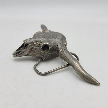 【中古品】【メンズ/レディース】 THE GREAT AMERICAN BUCKLE COMPANY グレートアメリカンバックル 496 c1980 BUFFALO SKULL BUCKLE バッファロースカル バックル USA製 208-260802-as-10-izu カラー：シルバー 万代Net店