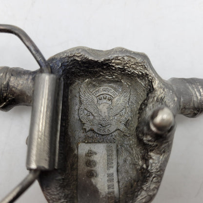 【中古品】【メンズ/レディース】 THE GREAT AMERICAN BUCKLE COMPANY グレートアメリカンバックル 496 c1980 BUFFALO SKULL BUCKLE バッファロースカル バックル USA製 208-260802-as-10-izu カラー：シルバー 万代Net店