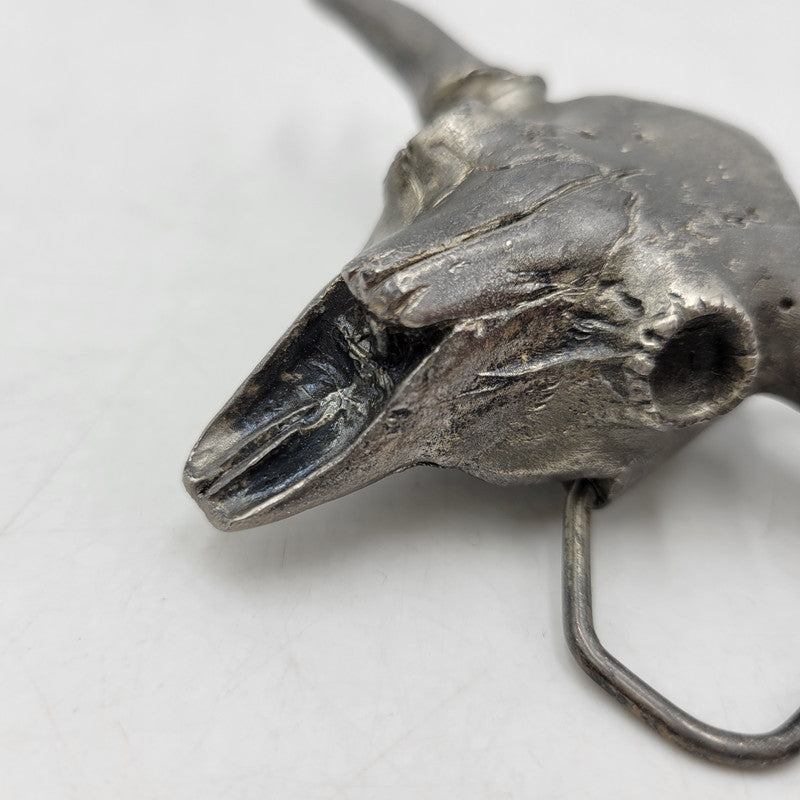 【中古品】【メンズ/レディース】 THE GREAT AMERICAN BUCKLE COMPANY グレートアメリカンバックル 496 c1980 BUFFALO SKULL BUCKLE バッファロースカル バックル USA製 208-260802-as-10-izu カラー：シルバー 万代Net店