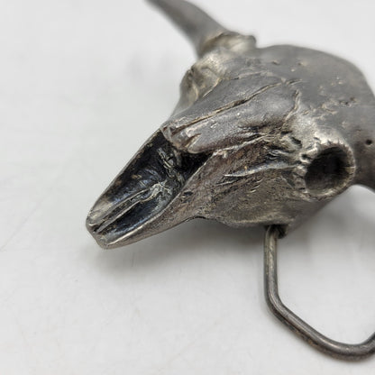 【中古品】【メンズ/レディース】 THE GREAT AMERICAN BUCKLE COMPANY グレートアメリカンバックル 496 c1980 BUFFALO SKULL BUCKLE バッファロースカル バックル USA製 208-260802-as-10-izu カラー：シルバー 万代Net店