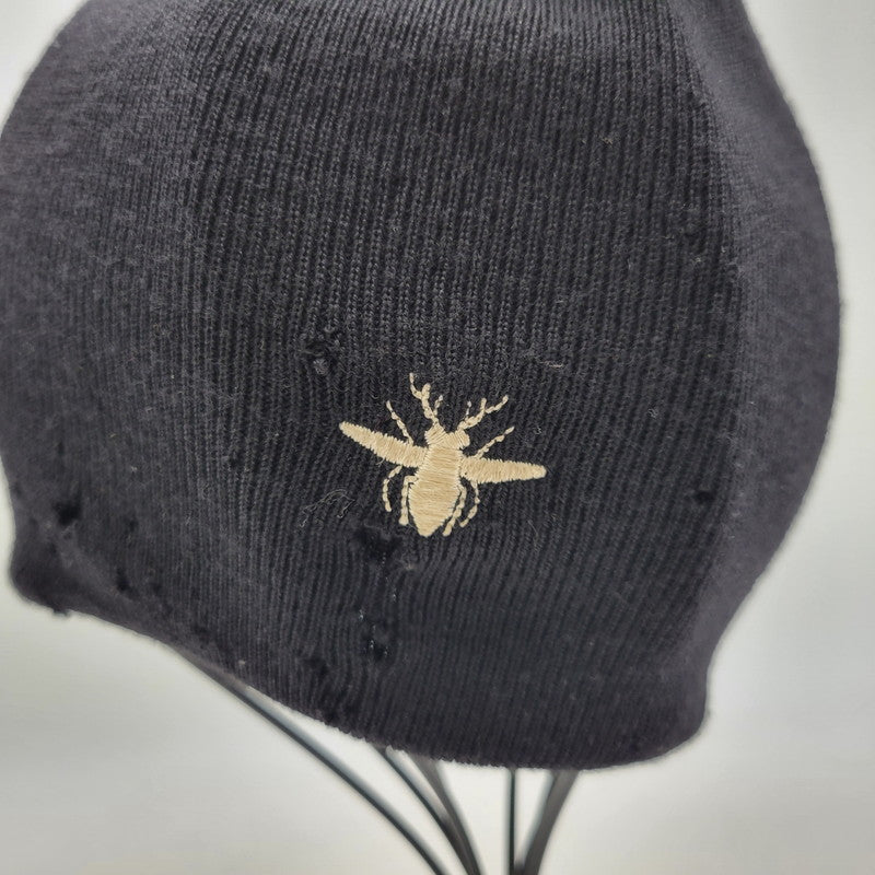 【現状渡し品】【メンズ/レディース】 DIOR HOMME ディオール・オム BEE BEANIE 3HH4094593 ビー ビーニー ニット帽 帽子 185-260731-ay-01-izu サイズ：F カラー：ブラック 万代Net店