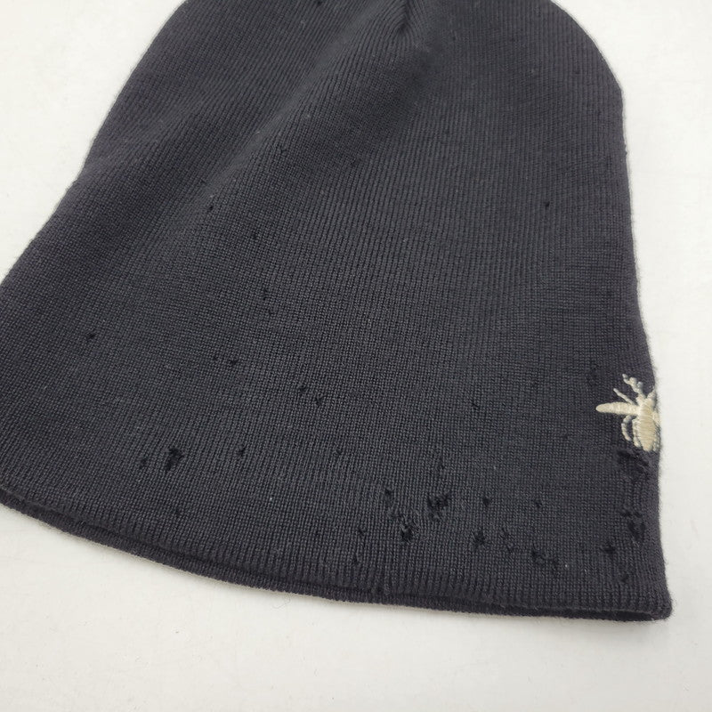 【現状渡し品】【メンズ/レディース】 DIOR HOMME ディオール・オム BEE BEANIE 3HH4094593 ビー ビーニー ニット帽 帽子 185-260731-ay-01-izu サイズ：F カラー：ブラック 万代Net店