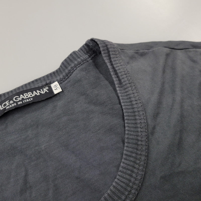 【中古品】【メンズ】 DOLCE＆GABBANA ドルチェアンドガッバーナ MILITARY PATCH LS TEE ミリタリー パッチ ロングスリーブ Tシャツ トップス 長袖 141-260731-cs-12-izu サイズ：50 カラー：チャコール 万代Net店