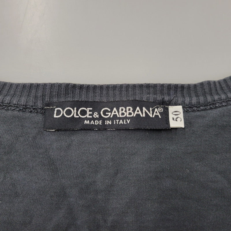 【中古品】【メンズ】 DOLCE＆GABBANA ドルチェアンドガッバーナ MILITARY PATCH LS TEE ミリタリー パッチ ロングスリーブ Tシャツ トップス 長袖 141-260731-cs-12-izu サイズ：50 カラー：チャコール 万代Net店