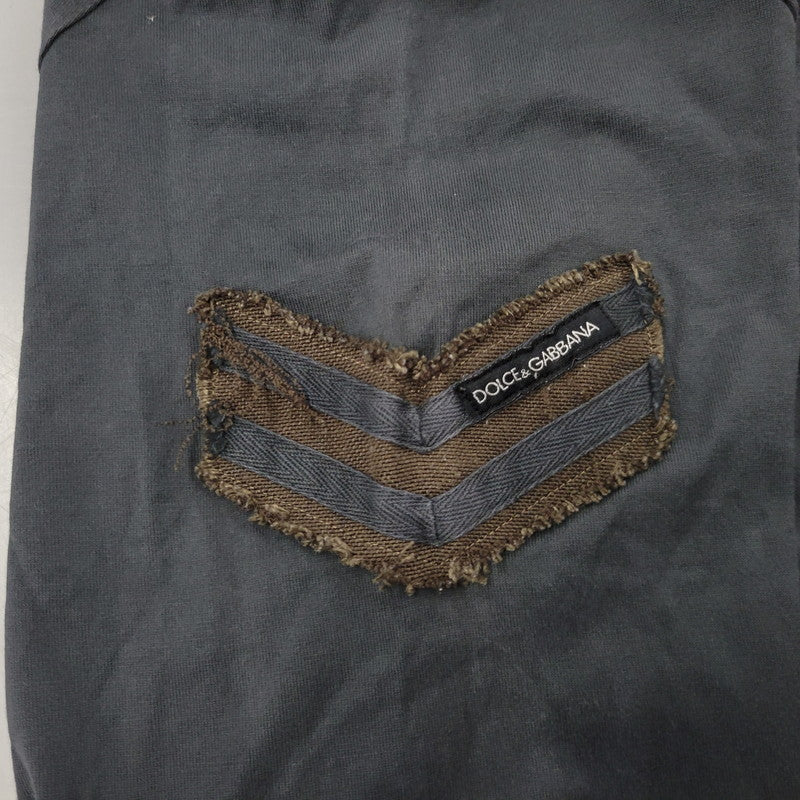 【中古品】【メンズ】 DOLCE＆GABBANA ドルチェアンドガッバーナ MILITARY PATCH LS TEE ミリタリー パッチ ロングスリーブ Tシャツ トップス 長袖 141-260731-cs-12-izu サイズ：50 カラー：チャコール 万代Net店