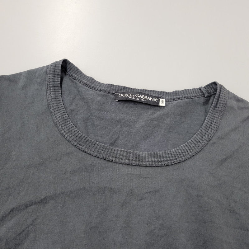 【中古品】【メンズ】 DOLCE＆GABBANA ドルチェアンドガッバーナ MILITARY PATCH LS TEE ミリタリー パッチ ロングスリーブ Tシャツ トップス 長袖 141-260731-cs-12-izu サイズ：50 カラー：チャコール 万代Net店