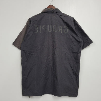 【現状渡し品】【メンズ】 UNDERCOVER アンダーカバー RELIEF期 レリーフ期 99SS HALF ZIP SS SHIRT ハーフ ジップ ショートスリーブ シャツ トップス 半袖 140-260731-cs-13-izu サイズ：M カラー：ブラック 万代Net店