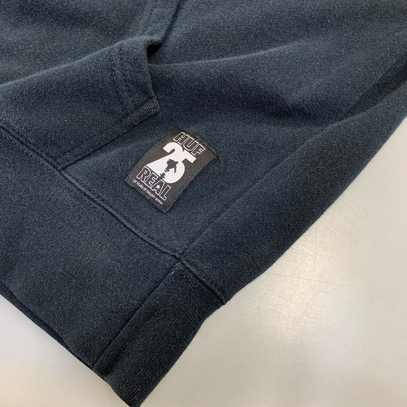 【中古品】【メンズ】 HUF ハフ × REAL SKATEBOARDS リアル スケートボード REAL HUF PULLOVER HOODIE リアル ハフ プルオーバー フーディ パーカー コラボ トップス 142-260731-ay-07-izu サイズ：M カラー：ブラック 万代Net店