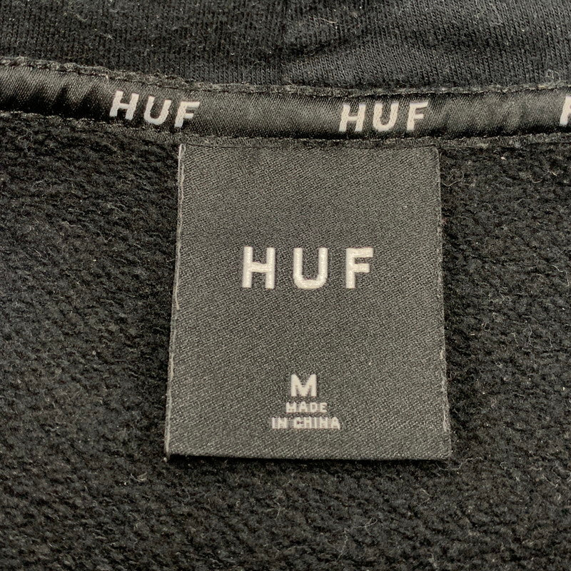 【中古品】【メンズ】 HUF ハフ × REAL SKATEBOARDS リアル スケートボード REAL HUF PULLOVER HOODIE リアル ハフ プルオーバー フーディ パーカー コラボ トップス 142-260731-ay-07-izu サイズ：M カラー：ブラック 万代Net店