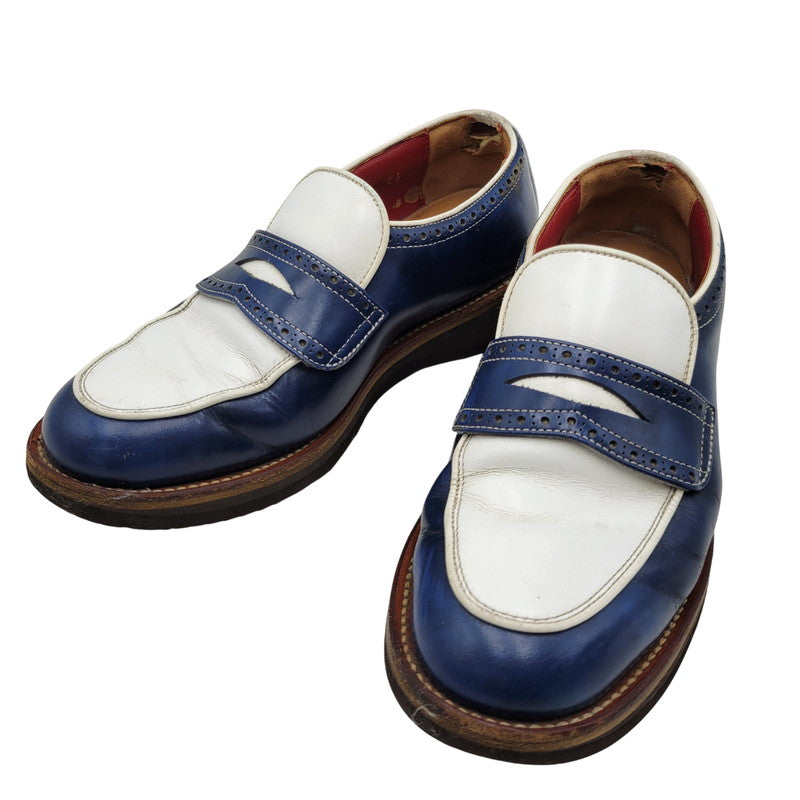 【現状渡し品】【メンズ】 R.J.B アールジェイビー COIN LOAFER 1667 コインローファー シューズ 靴 164-260802-as-12-izu サイズ：6 1/2 カラー：ネイビー×ホワイト 万代Net店