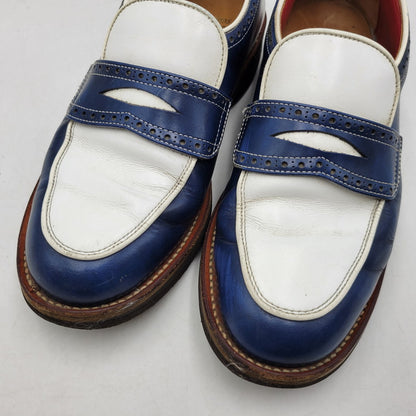 【現状渡し品】【メンズ】 R.J.B アールジェイビー COIN LOAFER 1667 コインローファー シューズ 靴 164-260802-as-12-izu サイズ：6 1/2 カラー：ネイビー×ホワイト 万代Net店