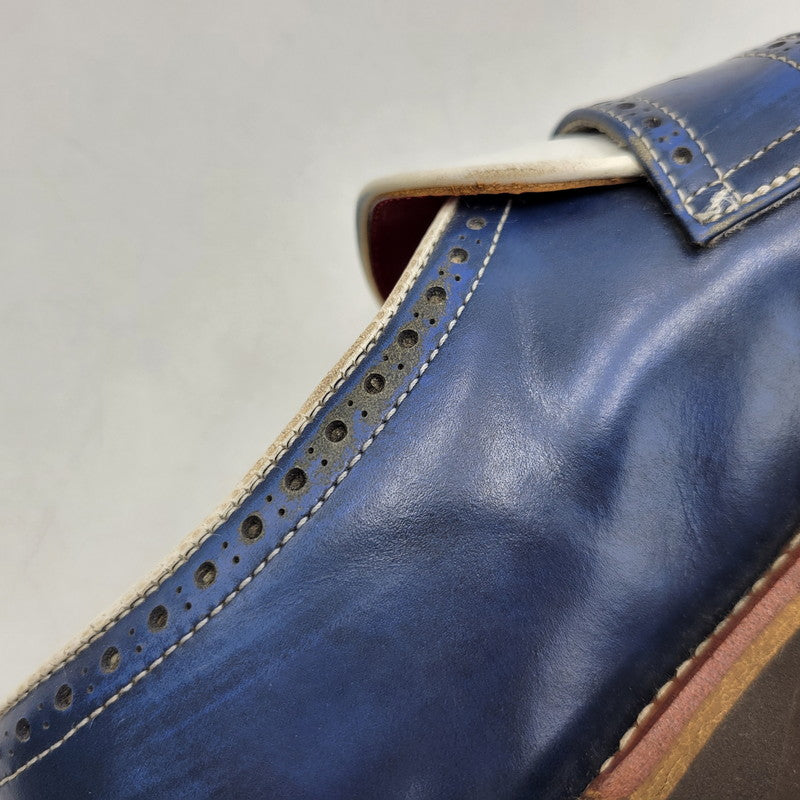 【現状渡し品】【メンズ】 R.J.B アールジェイビー COIN LOAFER 1667 コインローファー シューズ 靴 164-260802-as-12-izu サイズ：6 1/2 カラー：ネイビー×ホワイト 万代Net店