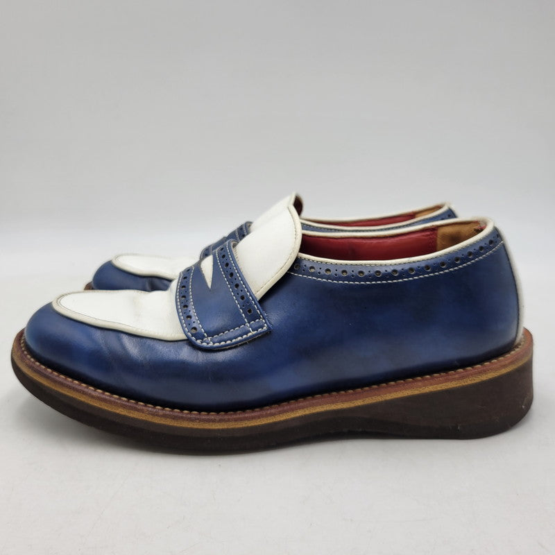 【現状渡し品】【メンズ】 R.J.B アールジェイビー COIN LOAFER 1667 コインローファー シューズ 靴 164-260802-as-12-izu サイズ：6 1/2 カラー：ネイビー×ホワイト 万代Net店