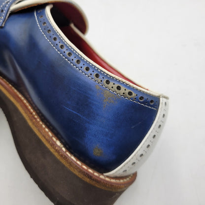 【現状渡し品】【メンズ】 R.J.B アールジェイビー COIN LOAFER 1667 コインローファー シューズ 靴 164-260802-as-12-izu サイズ：6 1/2 カラー：ネイビー×ホワイト 万代Net店