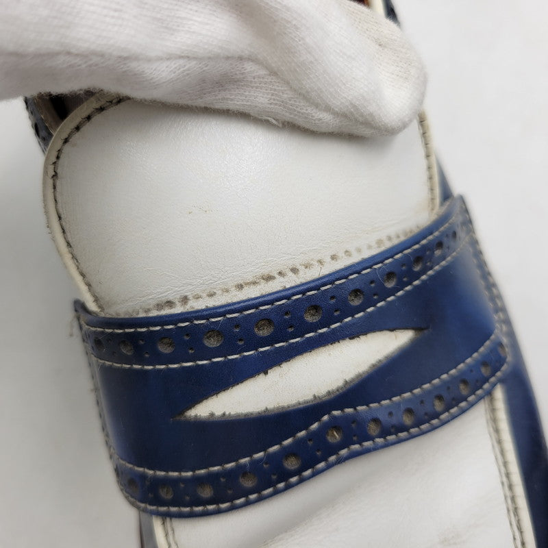 【現状渡し品】【メンズ】 R.J.B アールジェイビー COIN LOAFER 1667 コインローファー シューズ 靴 164-260802-as-12-izu サイズ：6 1/2 カラー：ネイビー×ホワイト 万代Net店