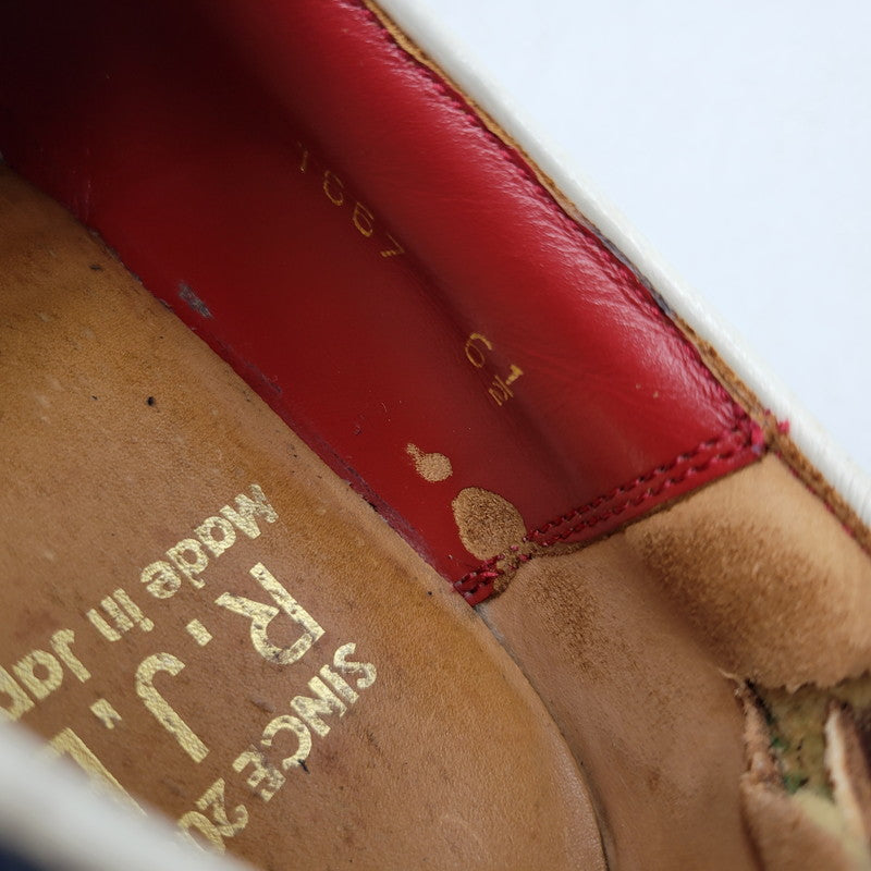 【現状渡し品】【メンズ】 R.J.B アールジェイビー COIN LOAFER 1667 コインローファー シューズ 靴 164-260802-as-12-izu サイズ：6 1/2 カラー：ネイビー×ホワイト 万代Net店