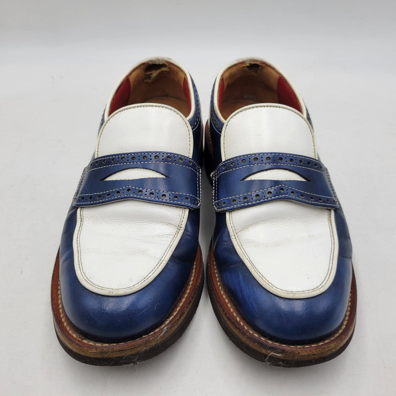 【現状渡し品】【メンズ】 R.J.B アールジェイビー COIN LOAFER 1667 コインローファー シューズ 靴 164-260802-as-12-izu サイズ：6 1/2 カラー：ネイビー×ホワイト 万代Net店