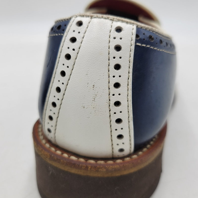 【現状渡し品】【メンズ】 R.J.B アールジェイビー COIN LOAFER 1667 コインローファー シューズ 靴 164-260802-as-12-izu サイズ：6 1/2 カラー：ネイビー×ホワイト 万代Net店